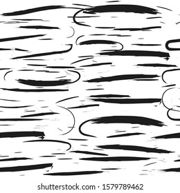 Seamless pattern: abstract black wood texture on a white background. vector. illustration