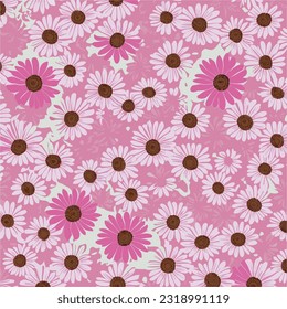 seamless pattern with abstract blossom tree with delicate pink flowers, watercolor illustration