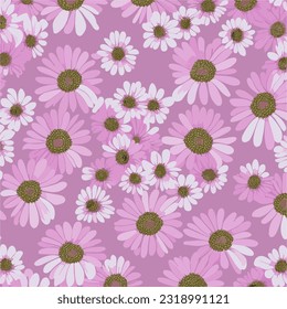 seamless pattern with abstract blossom tree with delicate pink flowers and buds, watercolor illustration