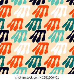 Seamless pattern with abstract blots. Avant-garde collage style. Geometric wallpaper for business brochure,  cover design. 