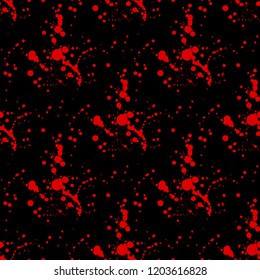 Seamless pattern with abstract blots. Blood splashes vector texture