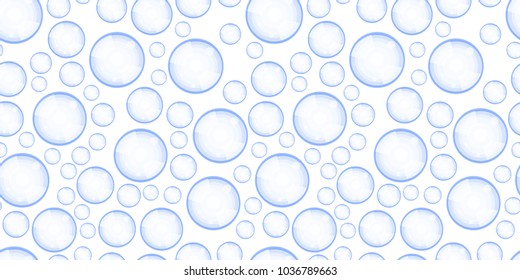 Seamless pattern of the abstract blue bubbles