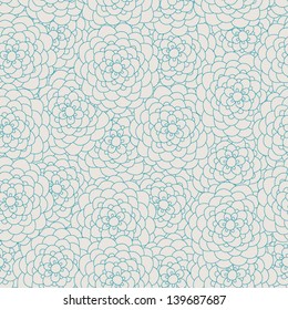 Seamless pattern with abstract  blue flowers. Beautiful lace background.