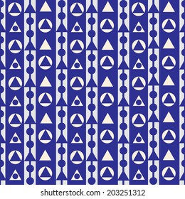Seamless pattern. Abstract blue geometric background. Vector Illustration. 