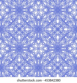 Seamless pattern with abstract blue ornament isolated on white (transparent) background. Vector illustration eps
