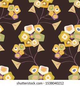 
 
Seamless pattern with abstract botanical forms. Vector image. Can be used for textile, stationary, backgrounds and wallpaper. 