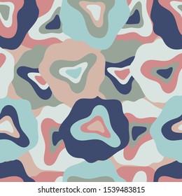 Seamless pattern with abstract botanical forms. Vector image. Can be used for textile, stationary, backgrounds and wallpaper. 