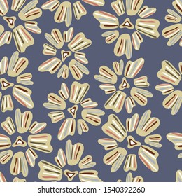 Seamless pattern with abstract botanical forms. Vector image. Can be used for textile, stationary, backgrounds and wallpaper. 