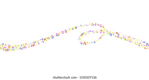 Seamless pattern with abstract bright cartoon stars on a dark background. Vector illustration for design fabric, packaging, paper.