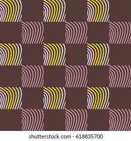 Seamless pattern with abstract bright lines made in checkered style. Easy to print on fabric and paper. Modern vector background.