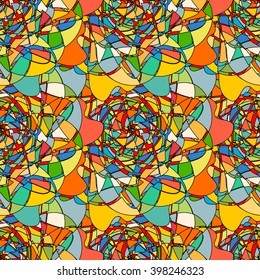 Seamless pattern with abstract broken glass colorful shapes