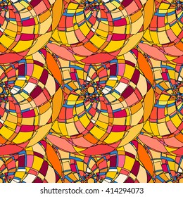 Seamless pattern with abstract broken glass colorful shapes