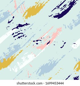 Seamless Pattern Abstract Brush Colorful Vector Illustration