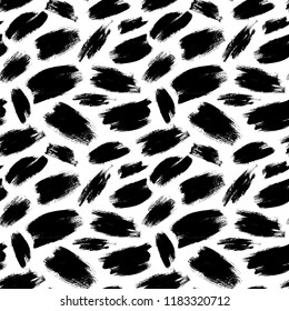 Seamless pattern with abstract brush strokes. Hand drawn ornament for wrapping paper. Grunge illustration.