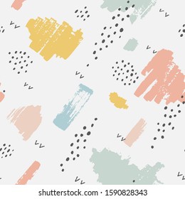 padrão sem costura com pincelada abstrata e pontos ornamento
