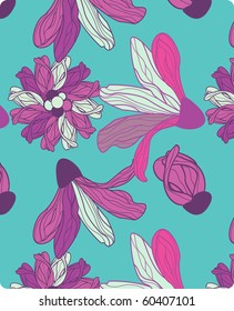 Seamless pattern with abstract calla lily