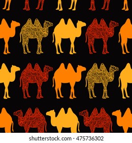 Seamless pattern with abstract camel. Vector illustration