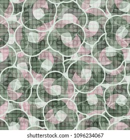 Seamless pattern. Abstract camouflage covered with a mesh. Multi-colored texture.