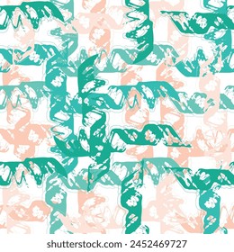 Seamless pattern with abstract cannabis branches silhouettes. Luxurious paint motley seamless pattern.