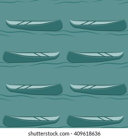 Seamless pattern of abstract canoe. Vector illustration background