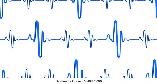 Seamless pattern of the abstract cardiograms