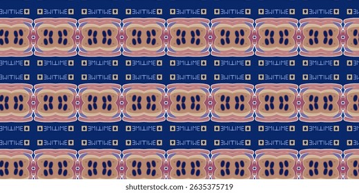 Seamless Pattern of Abstract Cartoon Faces with Bold Colors and Text Elements