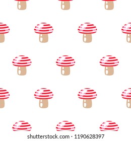 Seamless pattern with abstract cartoon mushrooms.