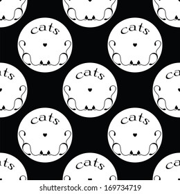 seamless pattern with abstract cat