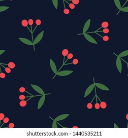 Seamless pattern with abstract Christmas florals.  Vector design for wrapping paper, textile. 