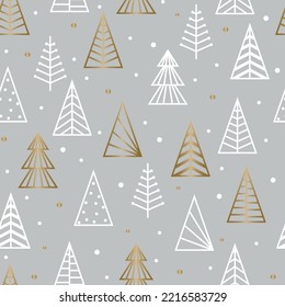 Seamless pattern with abstract Christmas trees. Wallpaper design. Vector illustration