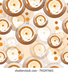 seamless pattern with abstract circles in brown colors