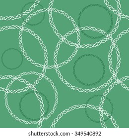 seamless pattern of abstract circles chain on a green background.vector illustration