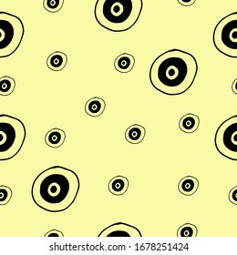 Seamless pattern of abstract circles. Hand drawn vector illustration.