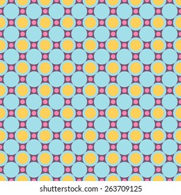 Seamless pattern. Abstract seamless pattern with circles. Paper for scrapbook or background. Vector illustration.