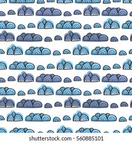 Seamless pattern of abstract clouds from circles. Background for poster or cover. Figure for textiles. Decorative elements for invitation and postcard design. 