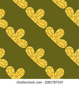 Seamless pattern abstract clouds on pastel green background. Vector geometric template in doodle style with scrawl. Soft texture for fabric, wrapping paper, wallpaper, tissue.