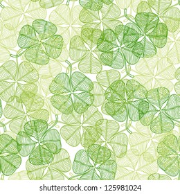 Seamless pattern with abstract clover leaves.