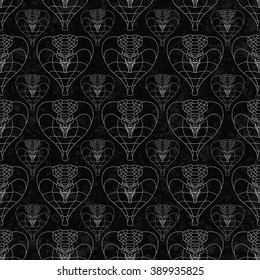 seamless pattern of abstract cobras painted on grunge stone wall background with flame sparks
