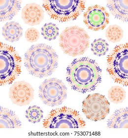 Seamless pattern with abstract color circle. Vector illustration for design textile, wrapping paper and other
