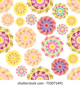 Seamless pattern with abstract color circle. Vector illustration for design textile, wrapping paper and other