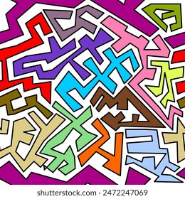 Seamless pattern of abstract color graffiti.