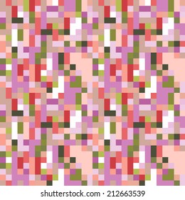 Seamless pattern, abstract, colored spots, pixel art