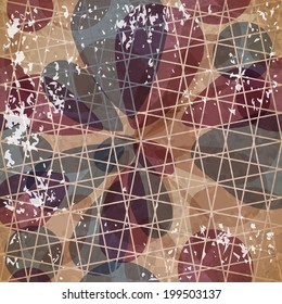 Seamless pattern of abstract colorful balloons in vintage style