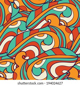 Seamless pattern with abstract colorful doodles