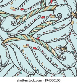 Seamless pattern with abstract colorful doodles