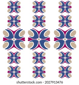 Seamless pattern with abstract colorful flowers. Vector illustration.