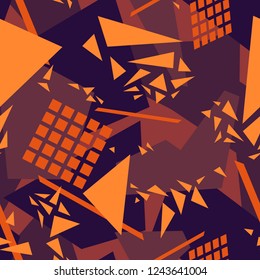 Seamless pattern with abstract colorful geometric endless ornament. Modern stylish design texture background. Vector illustration.
