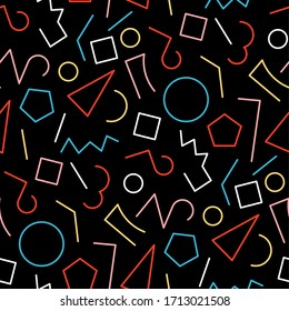 Seamless pattern of abstract colorful geometric shapes