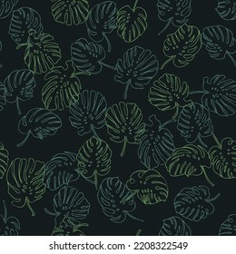 Seamless pattern in abstract colorful leaves of palm. Floral exotic background for textile, wallpaper, covers, surface, print, wrap, scrapbooking, decoupage.