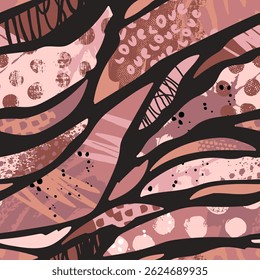 Padrão contínuo com formas coloridas abstratas. Textura criativa para tecido, envoltório, têxtil, papel de parede, vestuário. Plano de fundo de ilustração de vetor brilhante